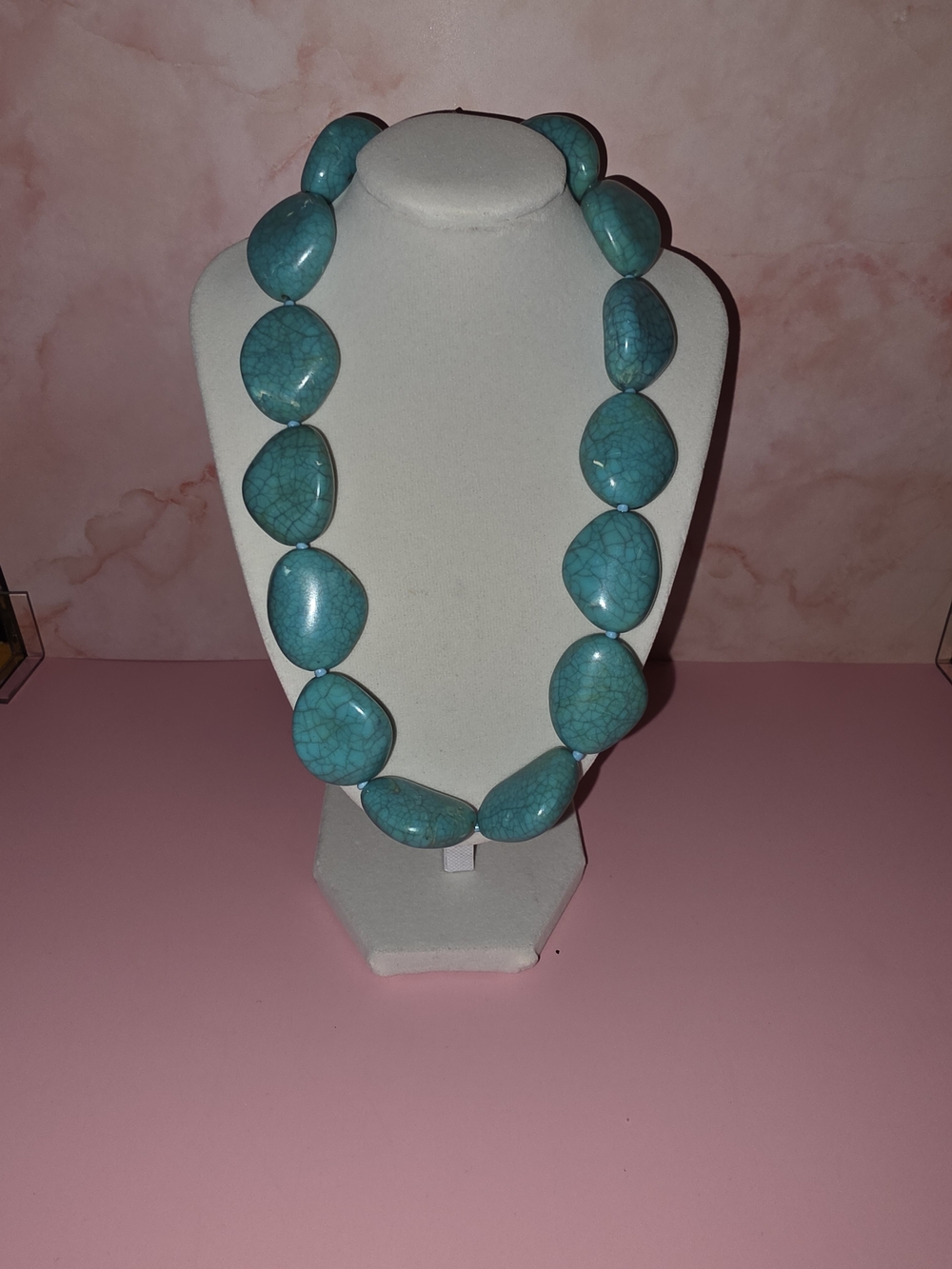 Lane Bryant Turquoise-Colored Chunky Stone Necklace